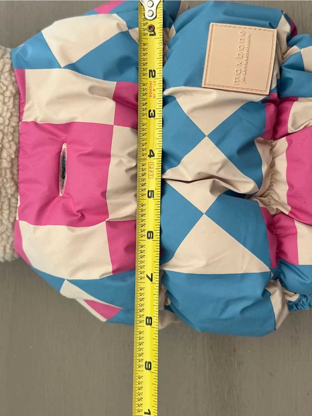 maxbone x Anthropologie Holiday 2024 Geometric Dog Puffer Jacket Coat Small S⁠
